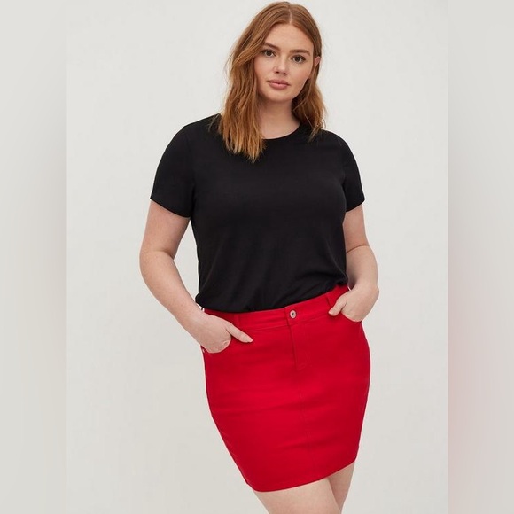NWT Torrid Red Denim Pencil Skirt Size 18 - Picture 3 of 11